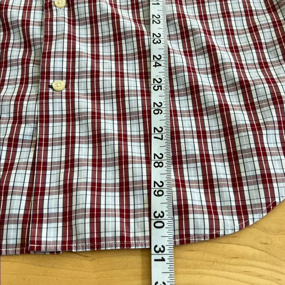 Banana Republic Red and White Plaid Button Down Shirt‎